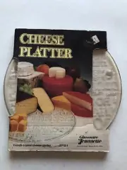 Vintage Jeannette Cheese Platter Board 11" Crystal Fromage Glass Plate