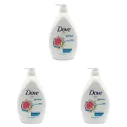 3x Dove 800ml Body Wash Moisturising Bath Soap Blue Fig & Orange Blossom Scent
