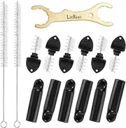 LitKiwi Beer Faucet Home Brewing Wrench,with 6 PCS Beer Plugs Tap Brush,6 PCS Faucet Rubber Tap Soother Sanitary Covers and 2 PCS Long Cleaning Brush for Most Standard American Draft Beer Faucet