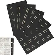 DOITOOL 5 Sheets Bible Index Tags Bible Journaling Supplies Book Tabs Book Accessories Index Tabs PVC Self-Adhesive Black