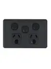 Beacon Lighting Lucci Power Ion Twin GPO with Extra Switch in Black