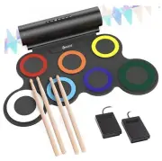 Electronic Drum Set, Roll Up Drum Practice Pad Midi Drum Kit with Headphone
