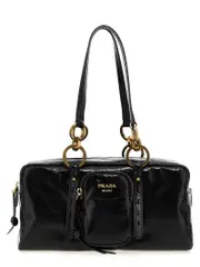 [Prada] Prada-Trunk Hand Bag Borse A Mano Nero-Donna OS