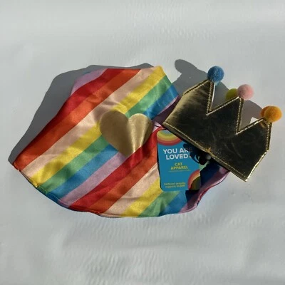 You Are Loved® Pride Rainbow Striped Cat Cape LGBTQ+ Size Small/Medium