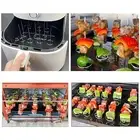 10 Pieces Metal Air Fryer Skewers for Meat Vegetables Durable 10cm Length
