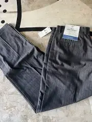 NWT Dockers Signature THE BEST PRESSED Gray Pinstripes Straight fit Pants 36x32
