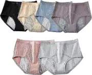 Leak Proof Protective Briefs 6 Pcs Incontinence Period Knickers Elastic High Waist Women Menstrual Cycle Panties XL