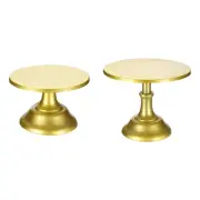 2pcs Round Cake Stand 8/10 Inch Dessert Table Display Set Serving Platter Gold