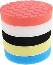 DRESSOOS 5pcs Hexagon Pattern Car Wax Applicator Pads Set Foam Polishing Sponge Buffing Pads for Efficient Auto Waxing and Detailing Compatible with Polishers Color Coded for Easy Use