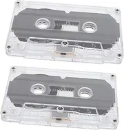 HEALEEP 2pcs Blank Cassette Tape for Music Audio Recording Transparent Shell for Easy Labeling for Voice Blessings Teaching Materials Vintage Sound Replication Design