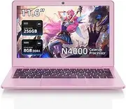 Laptop 11.6" Slim Light Netbook, N4000 Dual Core Processor, 8GB RAM, 256GB SSD, HD Webcam, WiFi, Bluetooth, USB3.0, HDMI, TF Card, for Student, Business, Windows 11 Pro