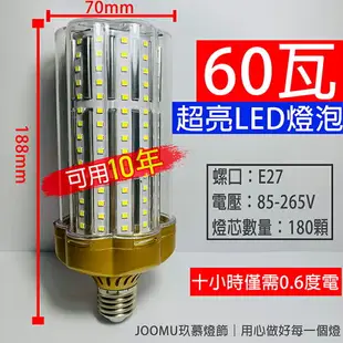 超亮 led 燈泡 大瓦數 50w 60W 40瓦 E27 E14小螺口 LED節能燈泡 家用 超市 車間 照明