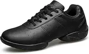 [BAXINIER] Girls White Cheerleading Dance Shoes Athletic Training Tennis Breathable Youth Competition Cheer Sneakers, Black 610, 5 Big Kid