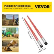 Heavy Duty 43 Inch Bale Spear 3000 lbs Capacity Quick Attach Hay Spike Red