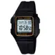 CASIO 超強進化10年電力數位方塊錶(F-201WA-9A)-黑x黃框/34mm