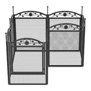 Fin Quality Sturdy Iron Pet Dog Playpen Puppies Whelping Box Fence W/ Waterproof Mat