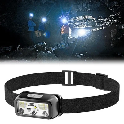 Super Bright LED Headlamp Rechargeable Headlight Flashlight Sensor Motion S9V4