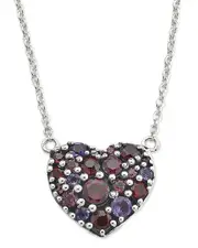 Samuel B. 18K & Silver 2.29 ct. tw. Gemstone Heart Necklace
