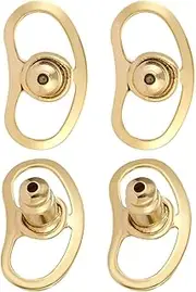 [LEEQ] Earring Lifter, with Buttonhole Earring Clasps for Hanging Ears, Flat Earring Clasps, Locking Earring Support Closure for Large Stud Earrings, Heavy Earrings, Gold, Pack of 4