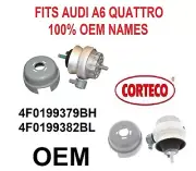CORTECO ENGINE MOTOR TRANSMISSION MOUNTS; V6 3.0 3.2 L; Audi A6Q 2006-2011 OEM (for: Audi)