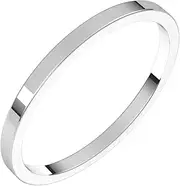 [JewelryWeb] 14ct White Gold 1.5mm Flat Band Ring Jewelry Gifts for Women - Ring Size Options Range: H to T