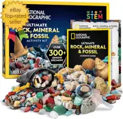 Rock Collection Box for Kids 300 Piece Gemstones and Crystals Set Includes Geod