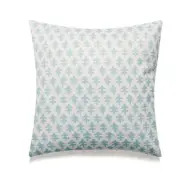 Blue Oak Leaves On White With Microgel Feather-Like Insert Pillow