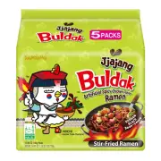 【5 Packs】Samyang Buldak Chicken Stir-Fry Ramen, Korean Ramen