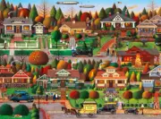 Charles Wysocki Labor Day In Bungalowville ceramic tile mural backsplash