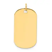 14k Yellow Gold Plain .018 Gauge Engraveable Dog Tag Disc Charm
