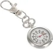 [WOFASHPURET] 1pc Nurse Table Clip on Watch Hand- Wind Pocket Watch Quartz Lapel Watch Nursing Pocket Watch Hanging Pocket Watch Quartz Pocket Watch Triangle Nurse Pocket Watch Keys Silver Alloy