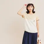 【DAILO】瞇瞇眼熊兒棉質-女短袖上衣(二色/版型適中)