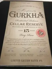 Gurkha Cellar Reserve Restricted Release Metal advertising sign 32x18.5in NEW