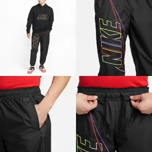 【NIKE 耐吉】長褲 Club+ Pants 男款 黑 彩色 大勾 刺繡 寬版 縮口褲(DX0622-010)