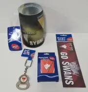 AFL Sydney Swans Supporter Pack NEW Bottle Opener Playing Cards Bumper Sticker