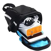 Under Seat Cycle Bag | Waterproof Strap-on Saddle Pack - Back Seat Waterproof Bag, Cycling Accessories Pouch for Phone Bag for Cycle, Cycle