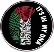 [Pinstant] It's In My DNA Thumb Finger Print Free Palestine End the Occupation Palestinian Flag Human Rights State Gaza West Bank East Jerusalem Apartheid 1.2" Enamel Pin Badge, 1.2 Inches, Enamel, enamel
