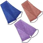 Baluue 3pcs African Body Exfoliating Back Scrubber Towels Gentle Skin Exfoliating Set for Men Women Compact Portable Bath Towel Set