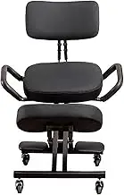 Desk Kneeling Chairs Ergonomic Kneeling Office Chair with Knee and Back Support, Adjustable Height Office Chair for Office or Home/Meditation, Squatting/Cross-Legged Chair Movable