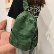 Plain Canvas Backpack Army Green - One Size