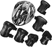 BESPORTBLE 1 Set Skateboard Protective Gear Set Muscle Roller Rollers Helmet Adult Inline Skates Elbow Knee Scooter Sports Joint Protector Hand Pad Skating Protective Gear Black Plastic
