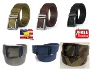 Men Nylon Belt with Automatic Slide Buckle Ratchet Dress Belt for Jeans Pants
