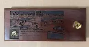 Vnt Laser Craft Walnut Desk Top Pen Holder Leaf River Forest Prod. Nekoosa Corp
