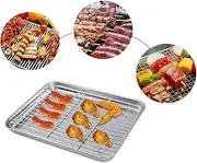 KICHOUSE Piece Set Rectangular Baking Pan Wire Rack Stainless Steel Sheet Tray Cooling Rack Cm Dishwasher Safe
