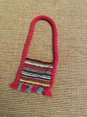 American Girl stripe print tassel bag tote purse for 18" doll NEW