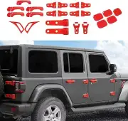 41pcs Red Exterior Door & Hood Hinge Covers Trim Kits For Wrangler JL 2018+ (for: Jeep)