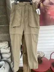 NWT Cabela’s River Guide Convertible Pants, Nylon, Khaki, Women's Size M Ins. 30