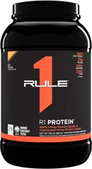 R1 100% Whey Protein Isolate and Hydrolysate Protein Powder 1.98 Lb, Cafe Mocha