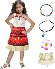 [Fairy Sassy] Girls Princess Adventure Outfit Tassel Ruffle Skirt Sets Birthday Party Dress up Cosplay Outfits with Accessories