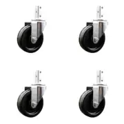 4 Inch Phenolic Wheel Swivel 3/4 Inch Square Stem Caster Set Service Caster